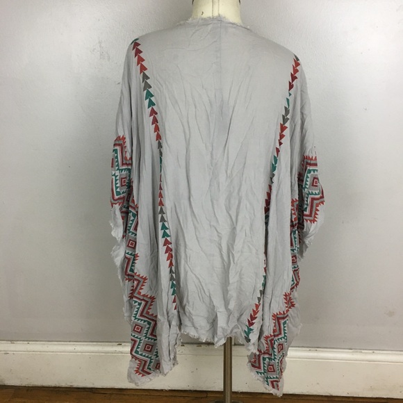 Last One! Umgee Regina Tribal Frayed Kimono New - Picture 5 of 8